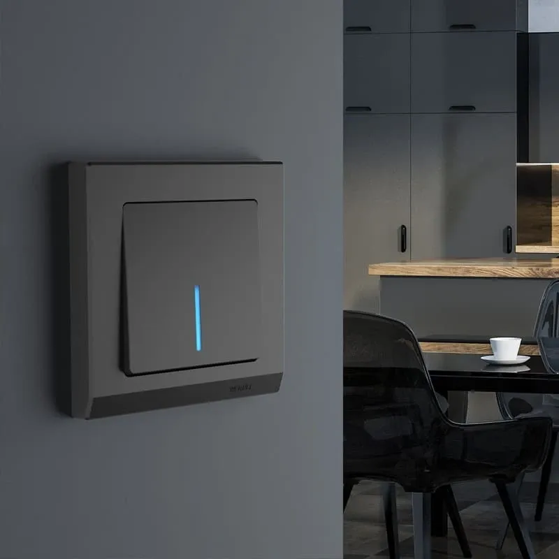 Выключатель одноклавишный с подсветкой (черный матовый) Werkel - Фото 4