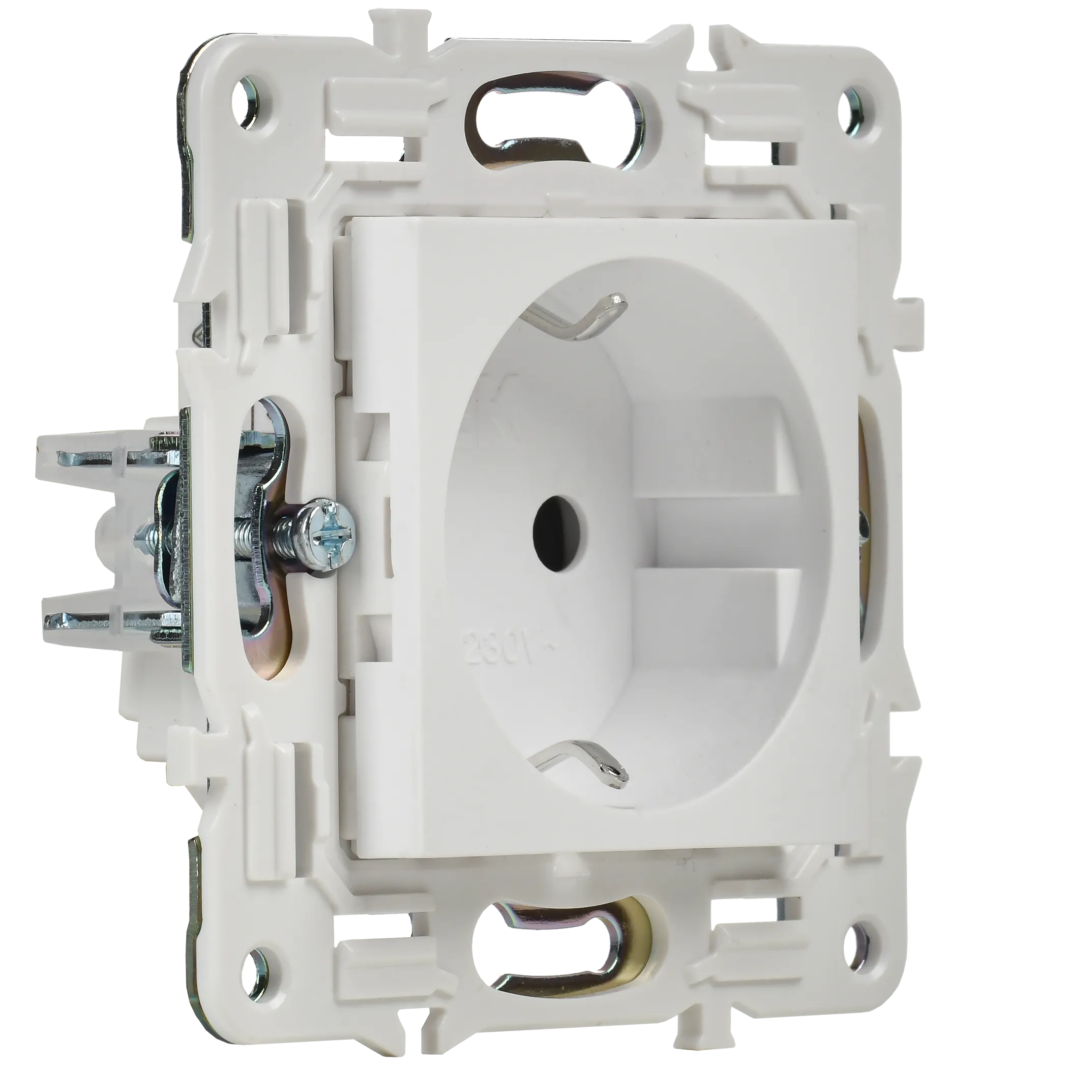 SKANDY Розетка с заземлением с защитными шторками 16А безвинтовое крепление SK-R06W арктический белый IEK - Фото 7