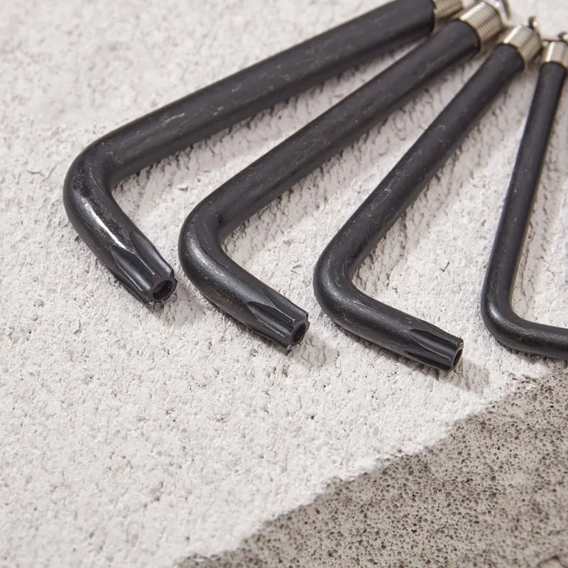 Набор ключей имбусовых TORX KRANZ T10-T50, CrV, 9 шт., оксидированные, на кольце - Фото 5