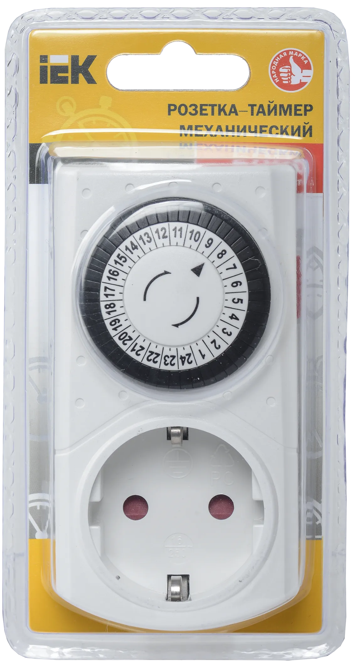 Розетка-таймер механический РТМ-1 30мин 24ч 48on/off 16А IP20 IEK - Фото 3