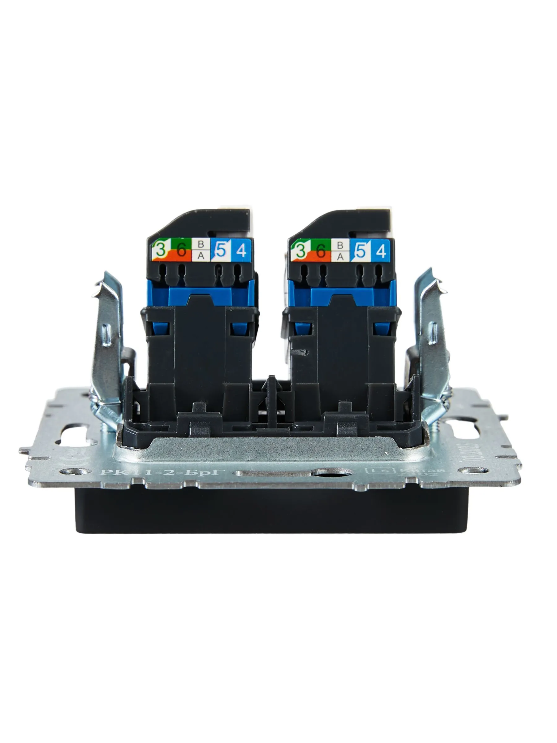 BRITE Розетка компьютерная двойная RJ45 кат.6 РК11-2-БрГ графит IEK - Фото 3