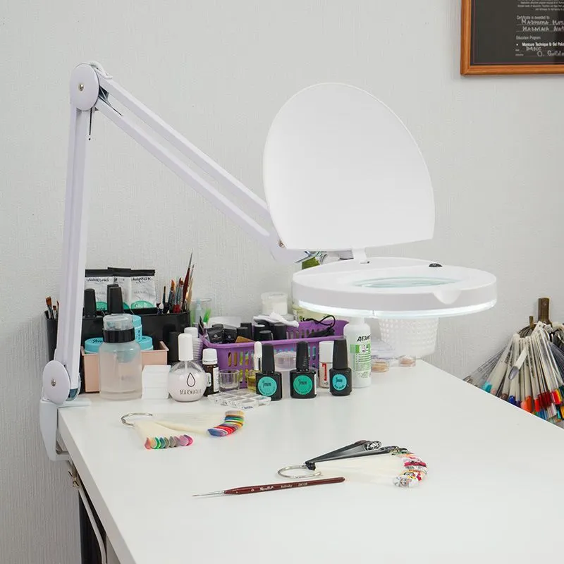 Лупа на струбцине круглая 3D с подсветкой и крышкой, ø127мм, белая (6025,ВО) REXANT - Фото 2