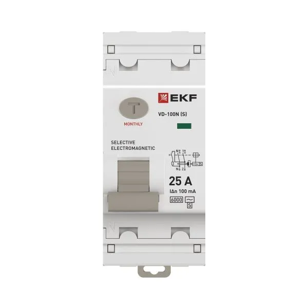 ВДТ ВД-100N (S) 2P 25А 100мА AC эл-мех 6кА PROXIMA EKF - Фото 4