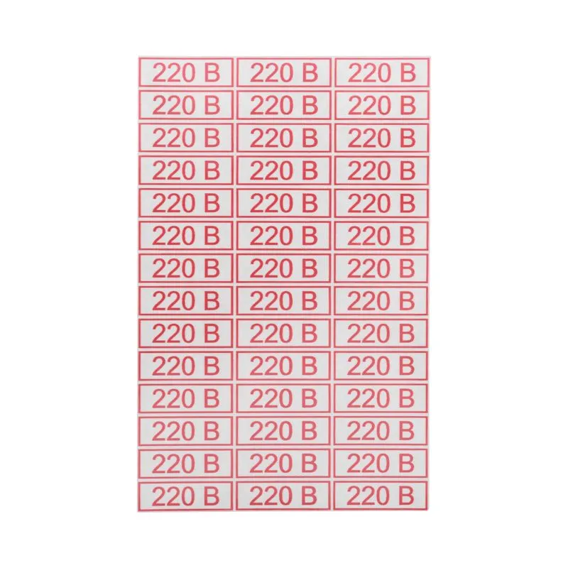 Наклейка знак электробезопасности «220 В» 10х30мм (42 шт. на листе, 5 листов) REXANT - Фото 2