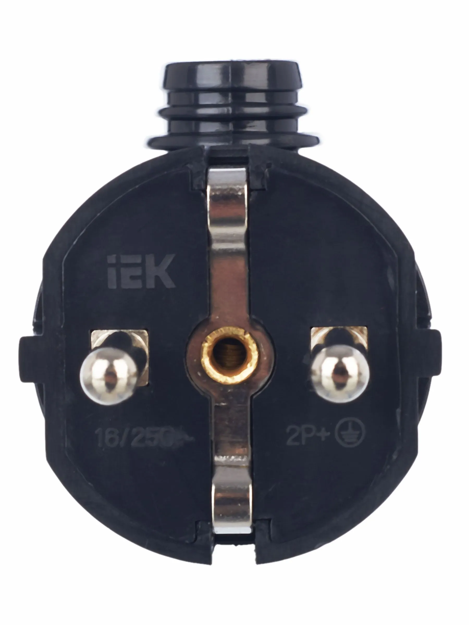 Вилка разборная угловая ВПу11-02-Ст с заземляющим контактом 16А черная IEK - Фото 6