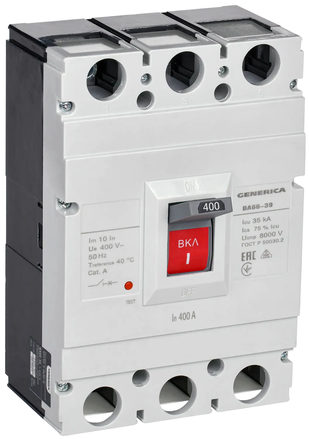 Выключатель автоматический ВА66-39 3Р 400А 35кА GENERICA SAV50-3-0400-G