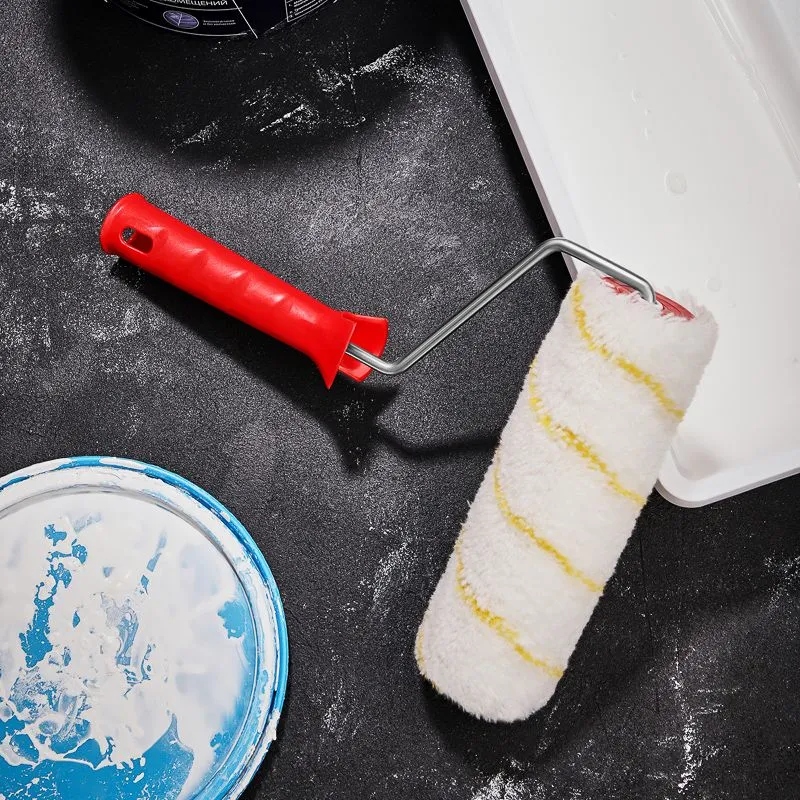 Валик полиамид белый с желтой полосой, ворс 11 мм, ширина ролика 180 мм, Ø 42 мм, бюгель 6 мм REXANT - Фото 3