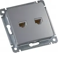 MASTER серебро Розетка комп. 2*RJ45 РСКК-440-06 РСКК-440-06