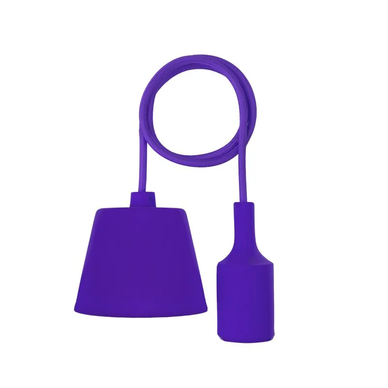 Патрон E27 силиконовый со шнуром 1м фиолетовый REXANT - Фото 4