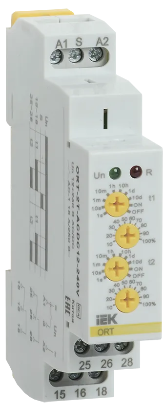 Реле времени ORT 2 контакта 2 уставки 12-240В AC/DC IEK
