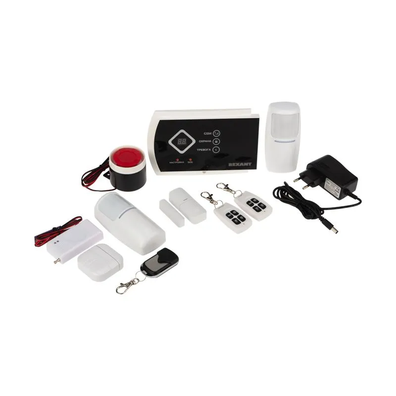 Комплект беспроводной GSM-сигнализации GS-115  с дополнительными датчиками REXANT