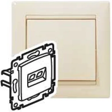 VALENA Розетка компьютерная RJ45 категория 5Е UTP с захватами слоновая кость для электромонтажа