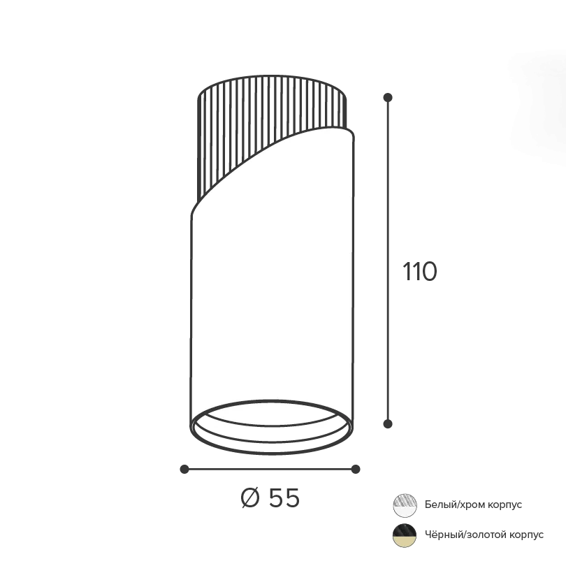 Накладной светильник WOLTA WSL-GU10/06WCH IP20 под лампу GU10 Белый/хром DOLCE D55x110 1/100 - Фото 2