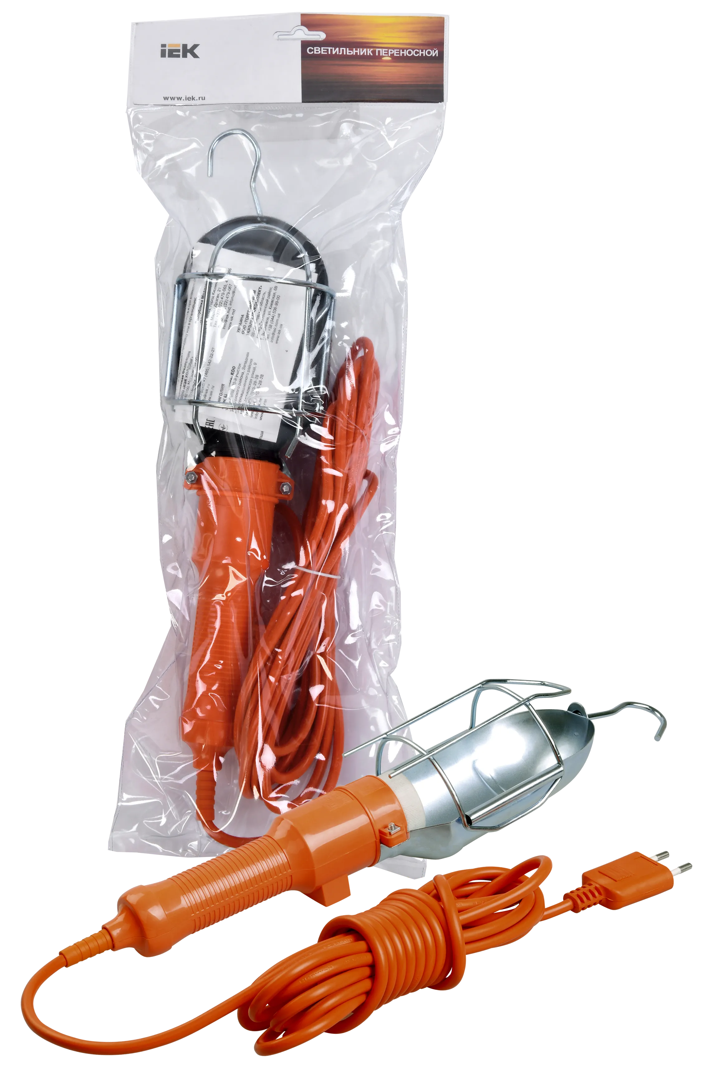 Светильник переносной УП-1Р плоская вилка (с выключателем) 2Р/5м 2х0,75 IEK - Фото 2