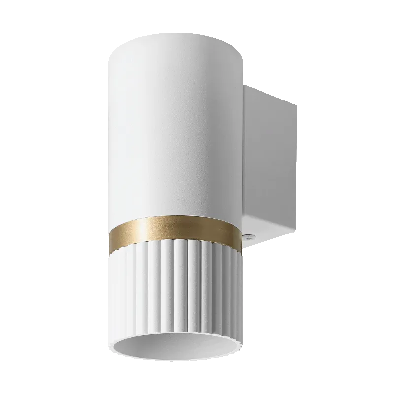 Настенный светильник WOLTA WSL-GU10/W19WG DUO под лампу GU10 Белый/золото D55x130