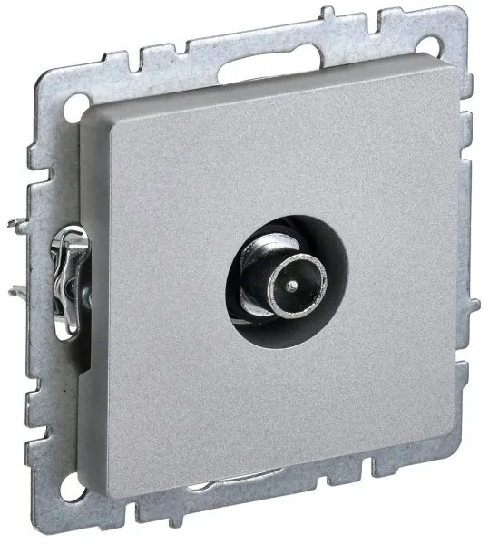 BRITE Розетка TV проходная РТВ10-0-БрА алюминий IEK BR-A10-P-K47