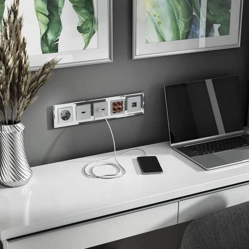 Розетка с заземлением (серебряный) Werkel - Фото 7