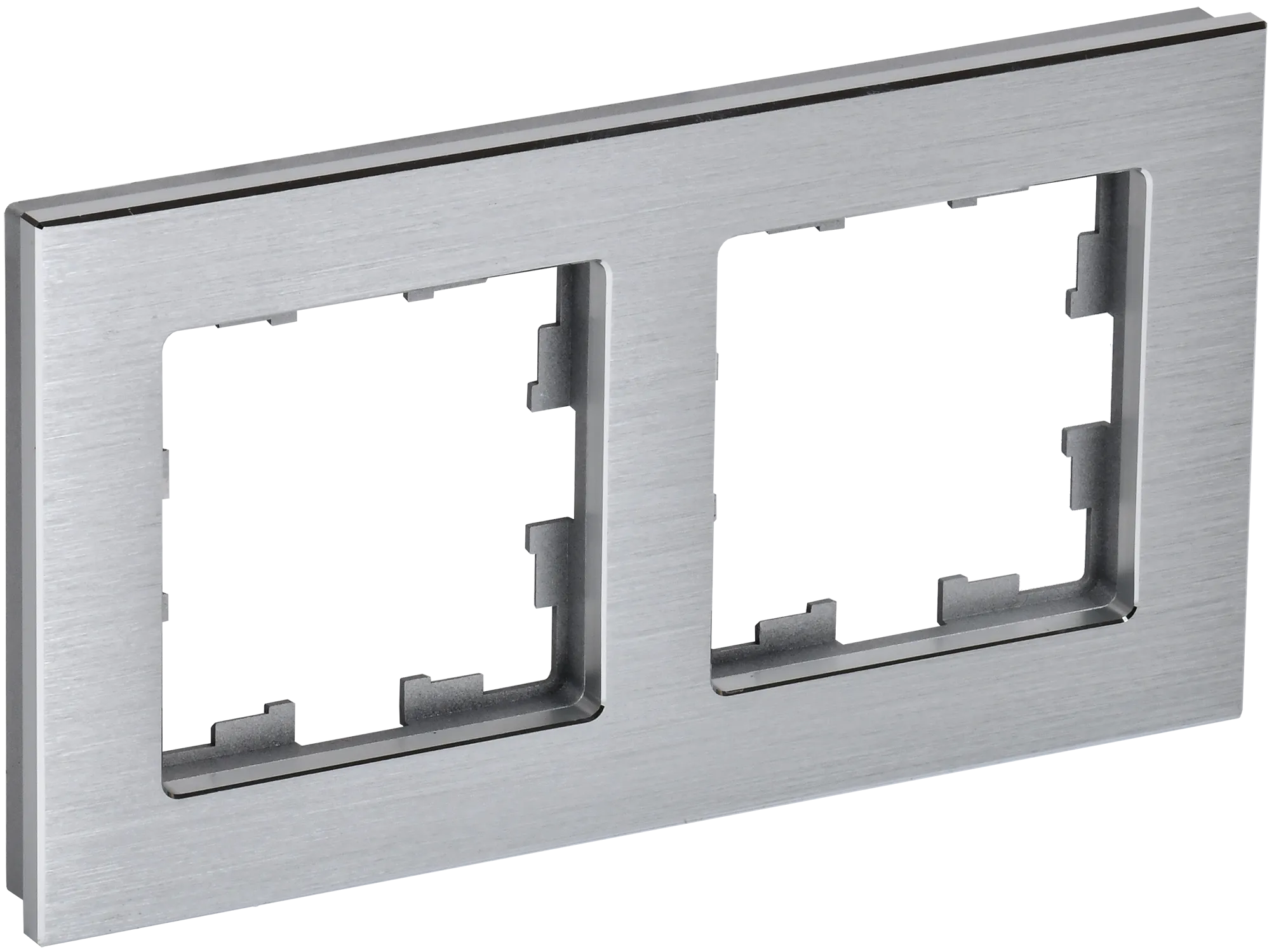 BRITE Рамка 2 -местная РУ-2-1-БрА металл алюминий IEK