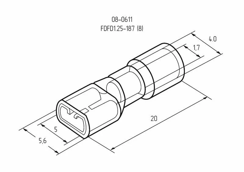Клемма плоская полностью изолированная РППи-м 1.5-(4.8)/РпИмп 1,25-5-0,8 гнездо 5.6 мм 0.5-1.5 мм² REXANT - Фото 3