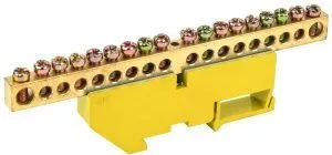 Шина PE "земля" на DIN-изол ШНИ-8х12-18-Д-Ж IEK YNN10-812-18D-K05