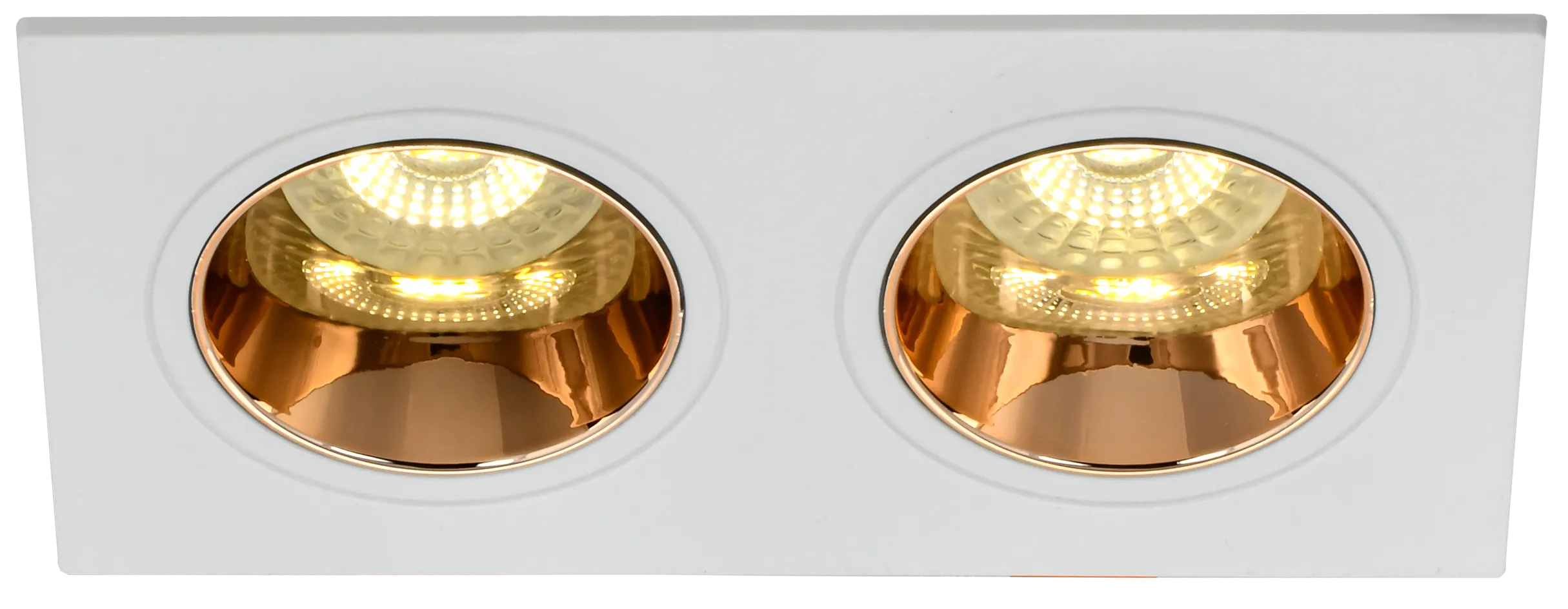 LIGHTING Светильник 4108 встраиваемый поворотный под лампу 2хGU10 белый/золото пластик IEK - Фото 4