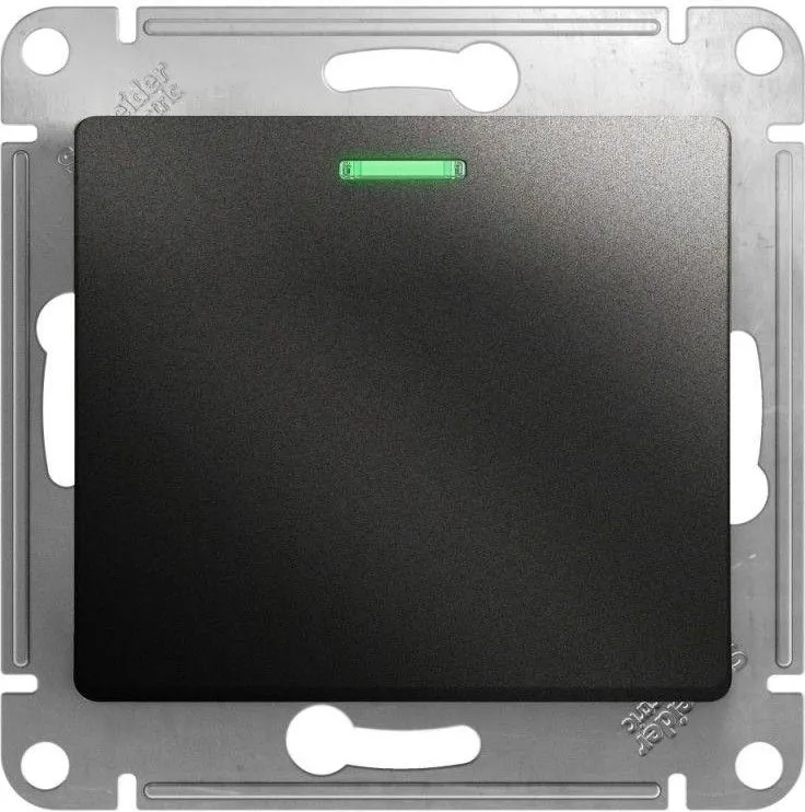 Выключатель 1-кл. СП Glossa 10А IP20 (сх. 1а) 10AX с подсветкой механизм антрацит SE GSL000713