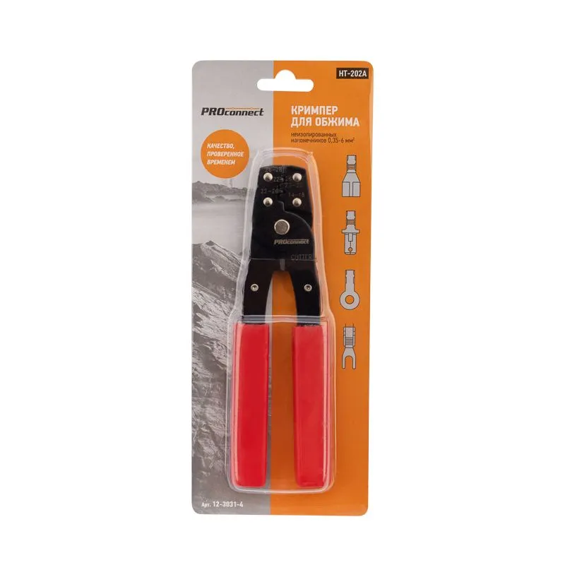 Кримпер HT-202A для обжима автоклемм 0,35-6,0мм² PROconnect - Фото 4