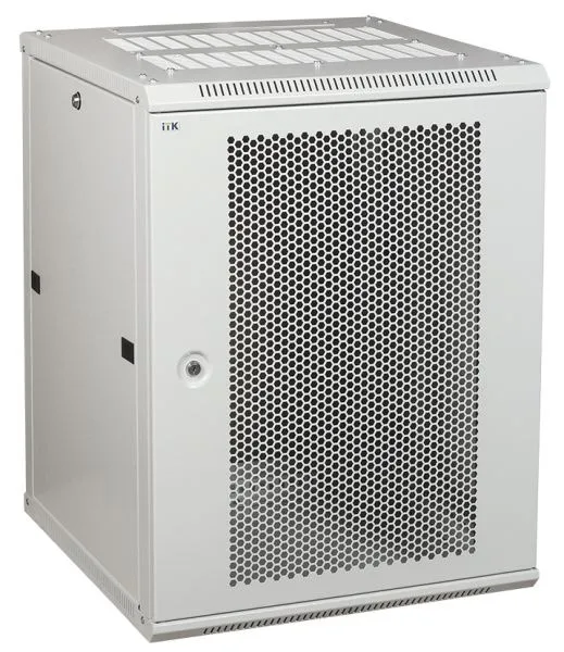 ITK Шкаф настенный LINEA W 18U 600х600мм дверь перфорированная RAL 7035