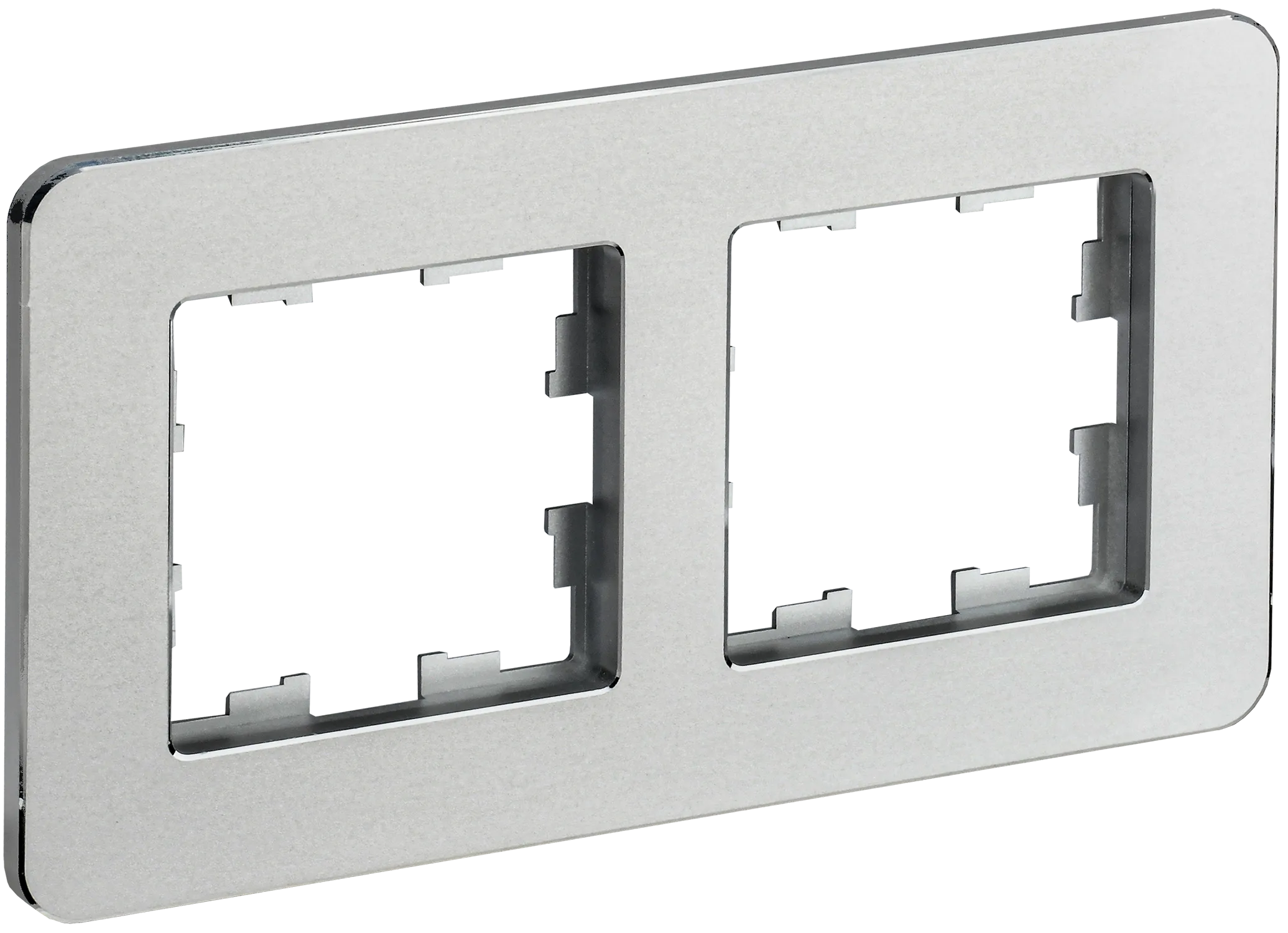 BRITE Рамка 2-местная РУ-2-1-Бр металл алюминий RE IEK