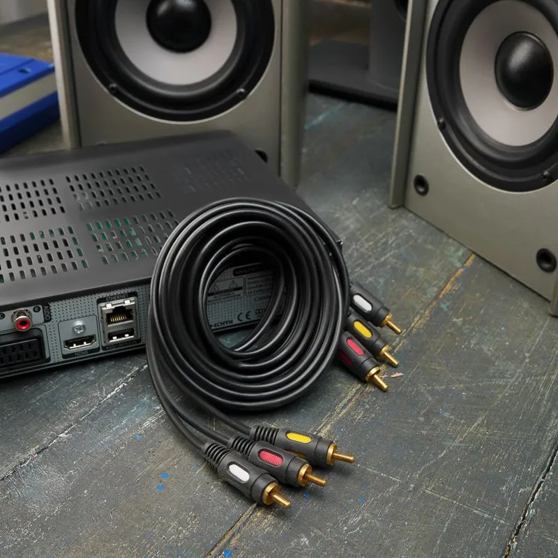 Шнур 3RCA - 3RCA, 3м, Gold REXANT - Фото 2