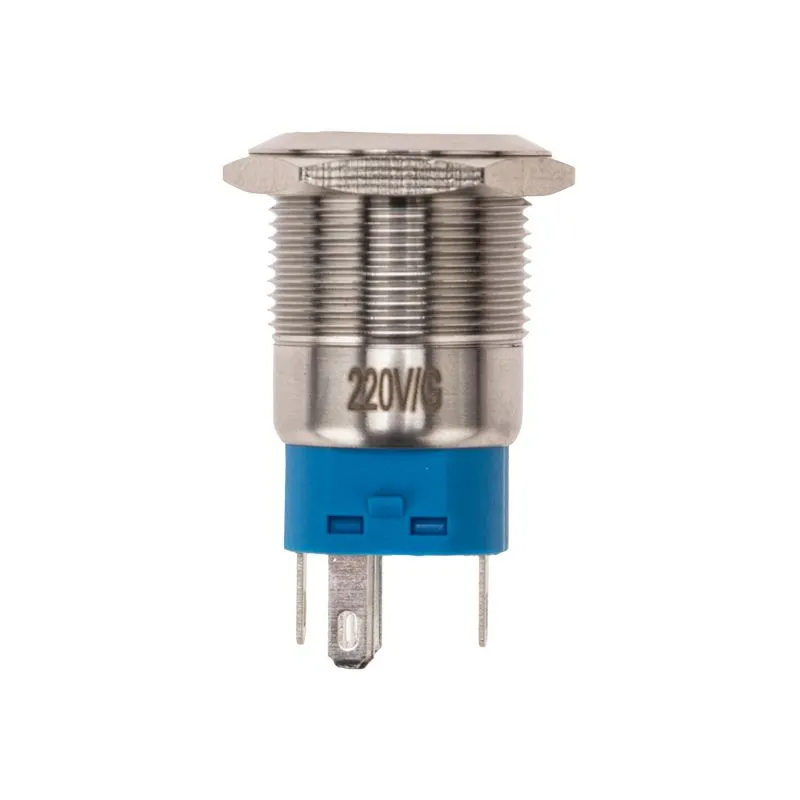 Кнопка антивандальная Ø19 250В Фикс (5с) OFF-ON/ON-OFF подсв/зеленая REXANT - Фото 2