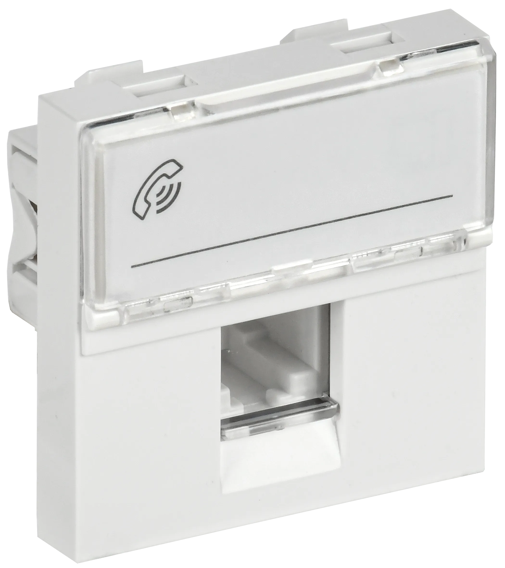 Розетка телефонная РКФ-20-00-П RJ-11 кат.3 (на 2 модуля) ПРАЙМЕР белая IEK