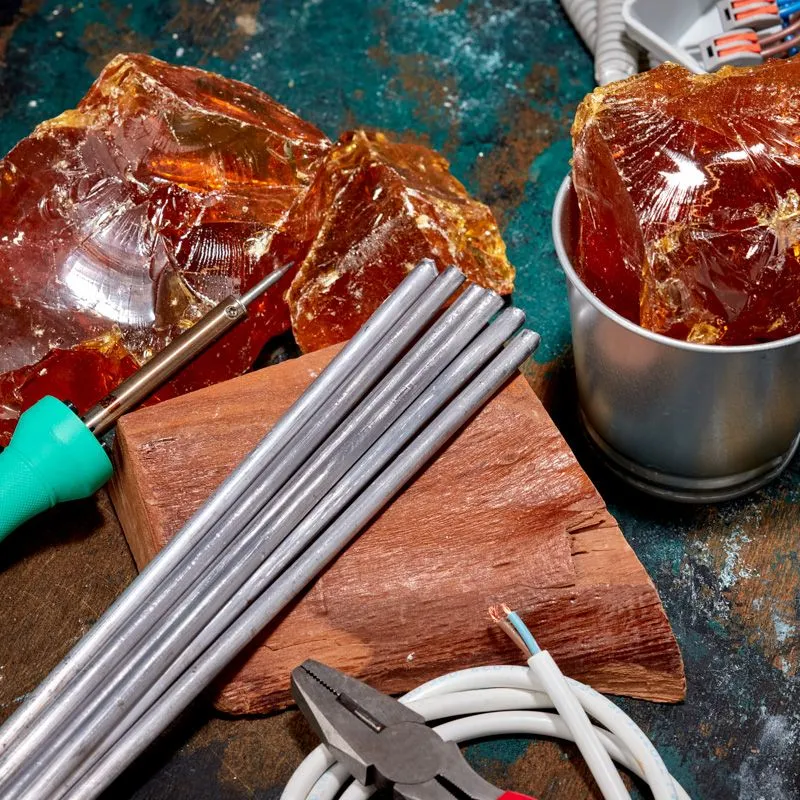 Припой пруток ПОС-30, Ø8мм, длина 400мм, ГОСТ 21931-76, олово 30%, свинец 70% (упак. 5 кг) REXANT - Фото 2