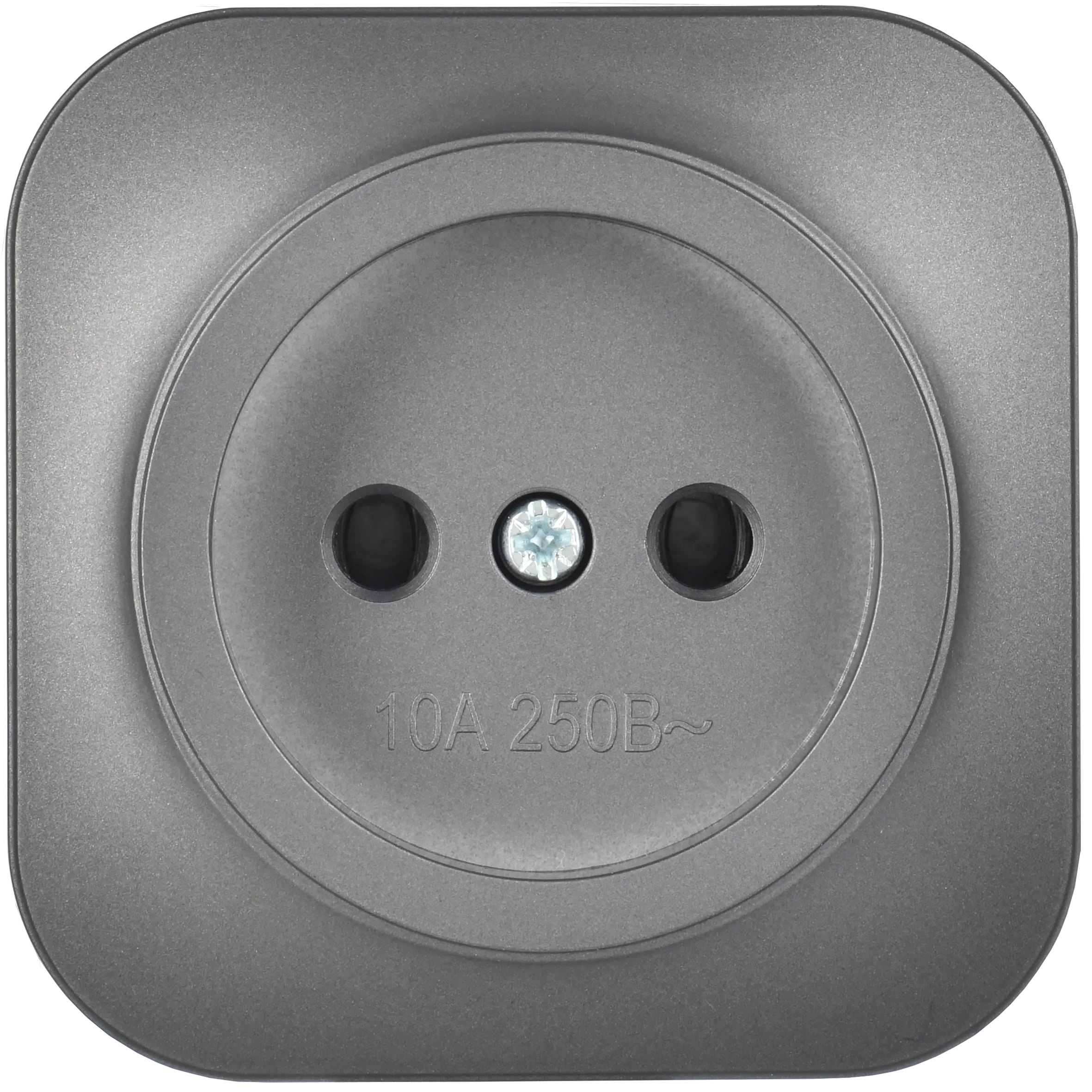 GLORY Розетка 1-местная для открытой установки без заземления без защитных шторок 10А РС20-2-ХСм сталь матовый IEK - Фото 5