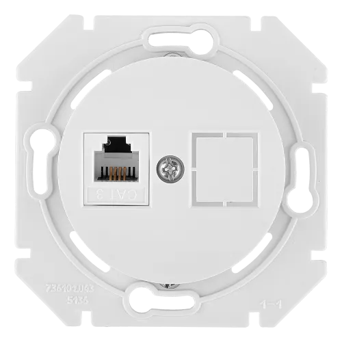 Розетка телефонная одногнездная для скрытой установки (полимерный суппорт) ТР4-6301