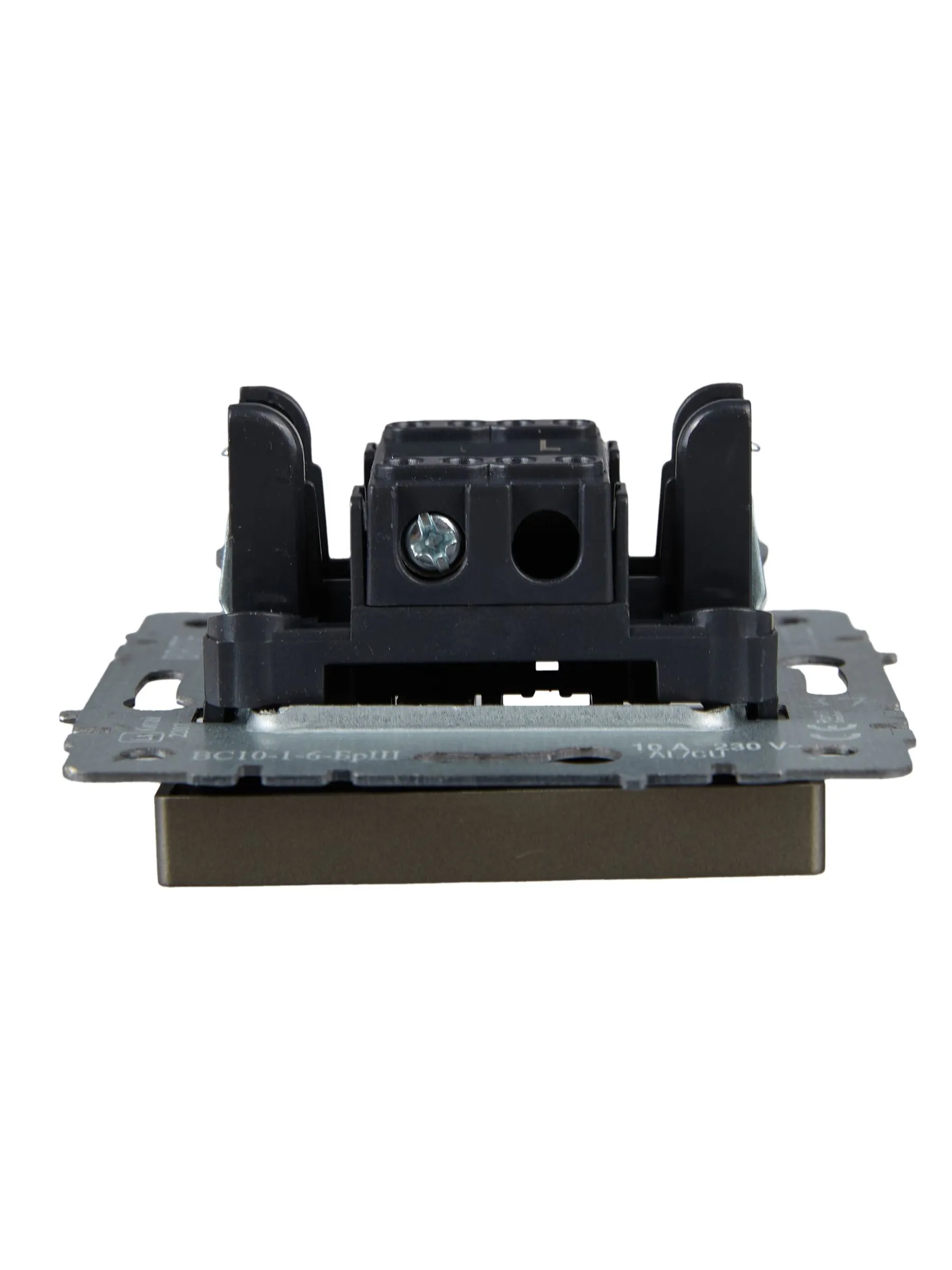 BRITE Выключатель 1-клавишный проходной 10А ВС10-1-6-БрШ шампань IEK - Фото 4