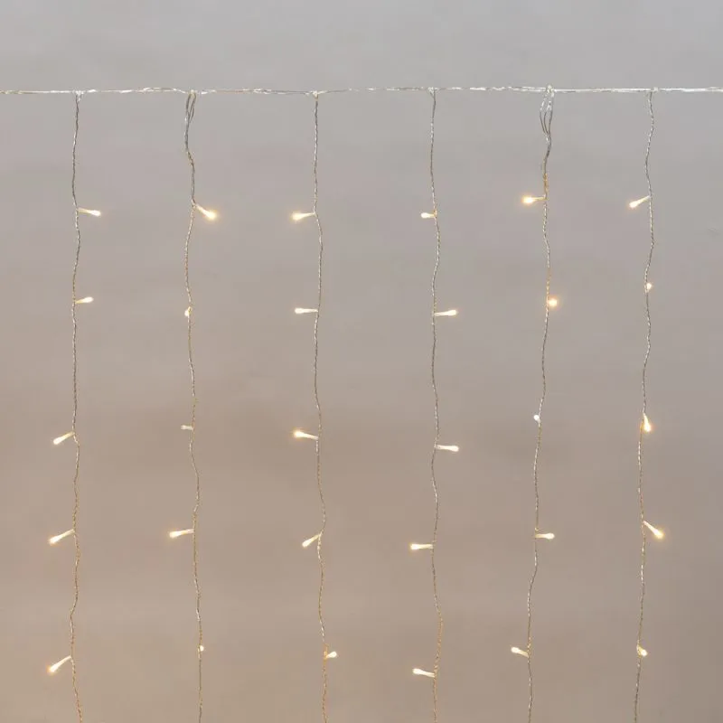 Гирлянда Дождь светодиодный 2х3м, эффект мерцания, прозрачный провод, IP44, 230В, диоды ТЕПЛЫЕ БЕЛЫЕ, 300LED NEON-NIGHT