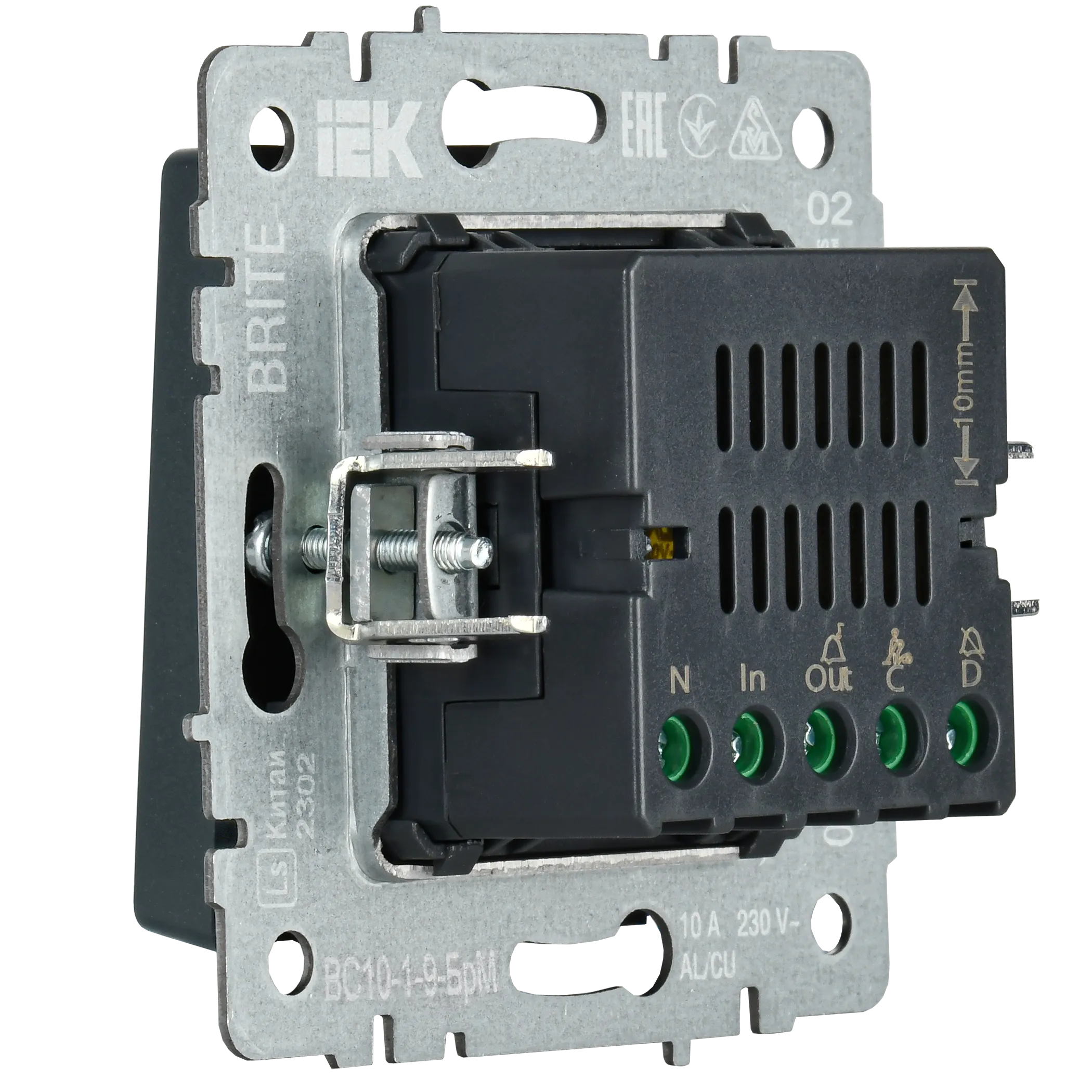 BRITE Кнопка звонка с индикацией для отелей 10А ВС10-1-9-БрМ маренго IEK - Фото 3