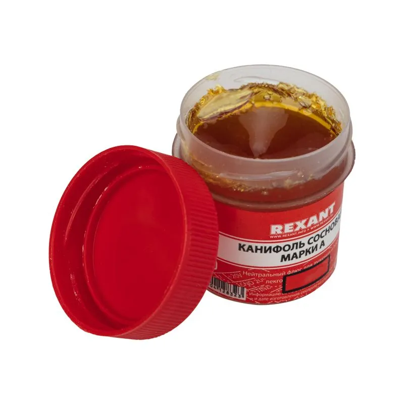 Канифоль сосновая, флюс НЕЙТРАЛЬНЫЙ, марка А, 20г, блистер REXANT - Фото 4