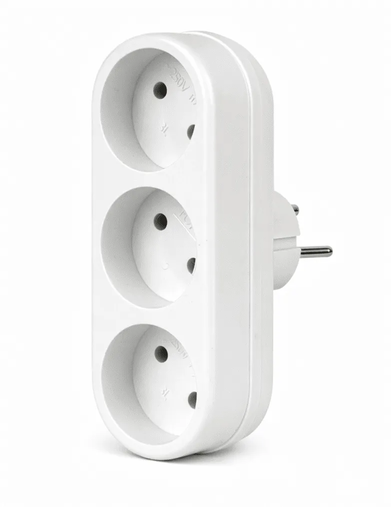 Разветвитель электрический 3 розетки без заземления, 6А, линейный, белый DEKRON DEK0907-0007