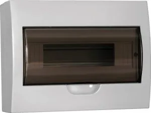 Корпус пластиковый БЕЛЫЙ ЩРН-П-12, черная прозрачная дверь IP41 GENERICA MKP12-N-12-41-G