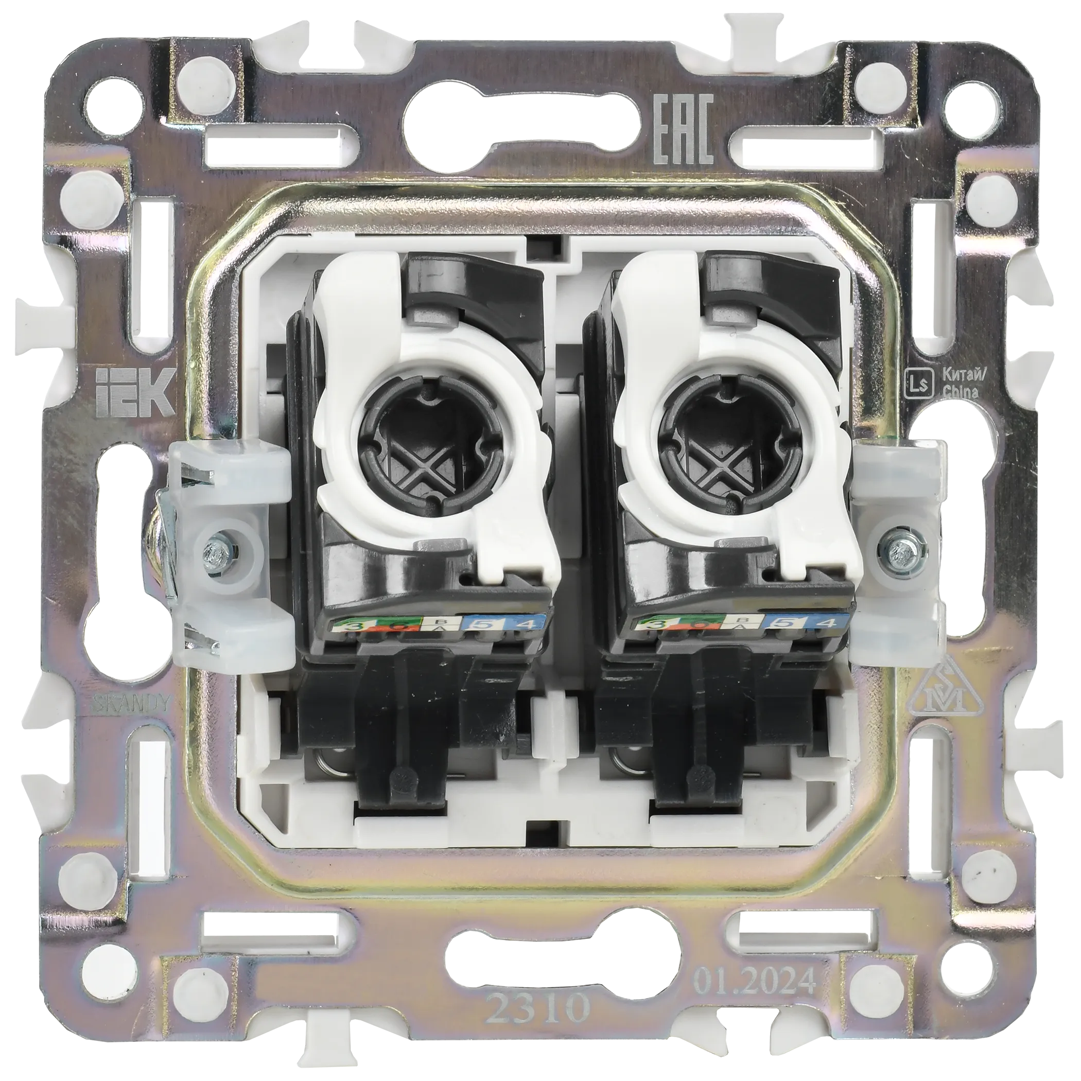SKANDY Розетка компьютерная двойная RJ45 кат.5E SK-K03Bl черный IEK - Фото 7
