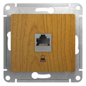 Розетка компьютерная 1-м СП Glossa RJ45 кат.5E механизм дерево дуб SE GSL000581K 288568