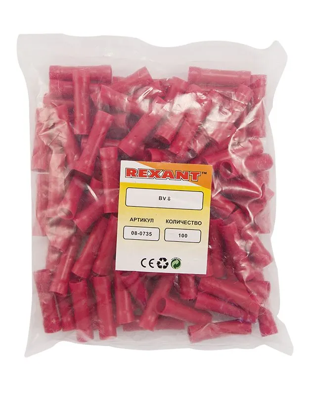 Соединительная гильза изолированная L-32 мм 6-10 мм² (ГСИ 10/ГСИ 6,0-10,0) красная REXANT - Фото 2