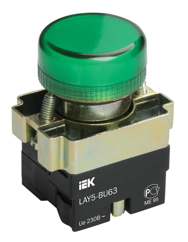 Индикатор LAY5-BU63 d=22мм зеленый IEK