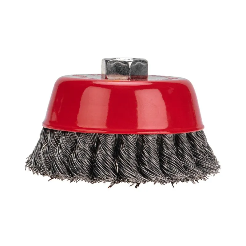 Щетка чашечная для УШМ, крученая стальная проволока, 100мм, М14 KRANZ - Фото 5