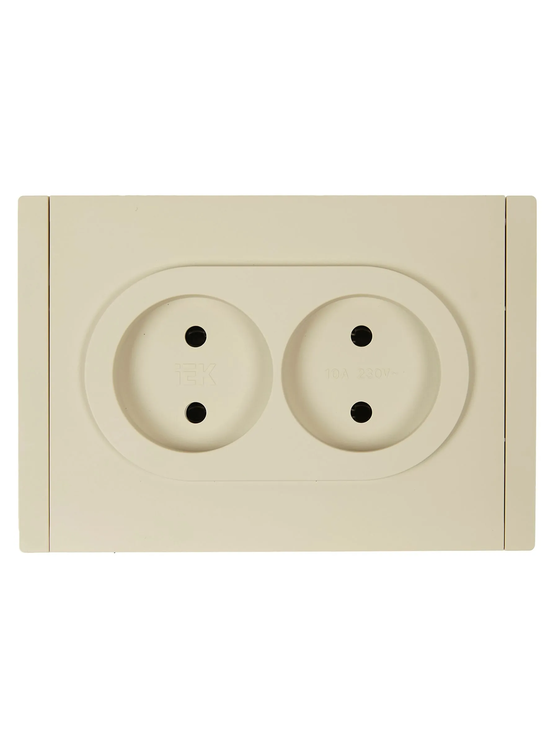 FORTE&PIANO Розетка 2-местная без заземления без защитных шторок безвинтовое крепление 10А FP426 ваниль IEK - Фото 4