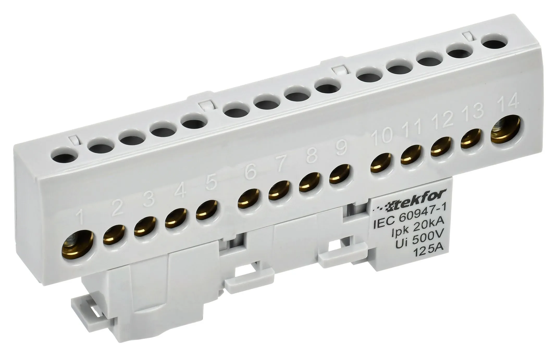 TEKFOR Шина L "фаза" изолированная на универсальном держателе 8х12-12-Ср IEK TF-NN20-12-KL-K03