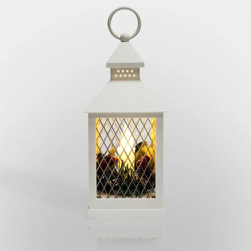 Декоративный фонарь со свечкой, белый корпус, размер 10,5х10,5х24 см, цвет ТЕПЛЫЙ БЕЛЫЙ - Фото 3