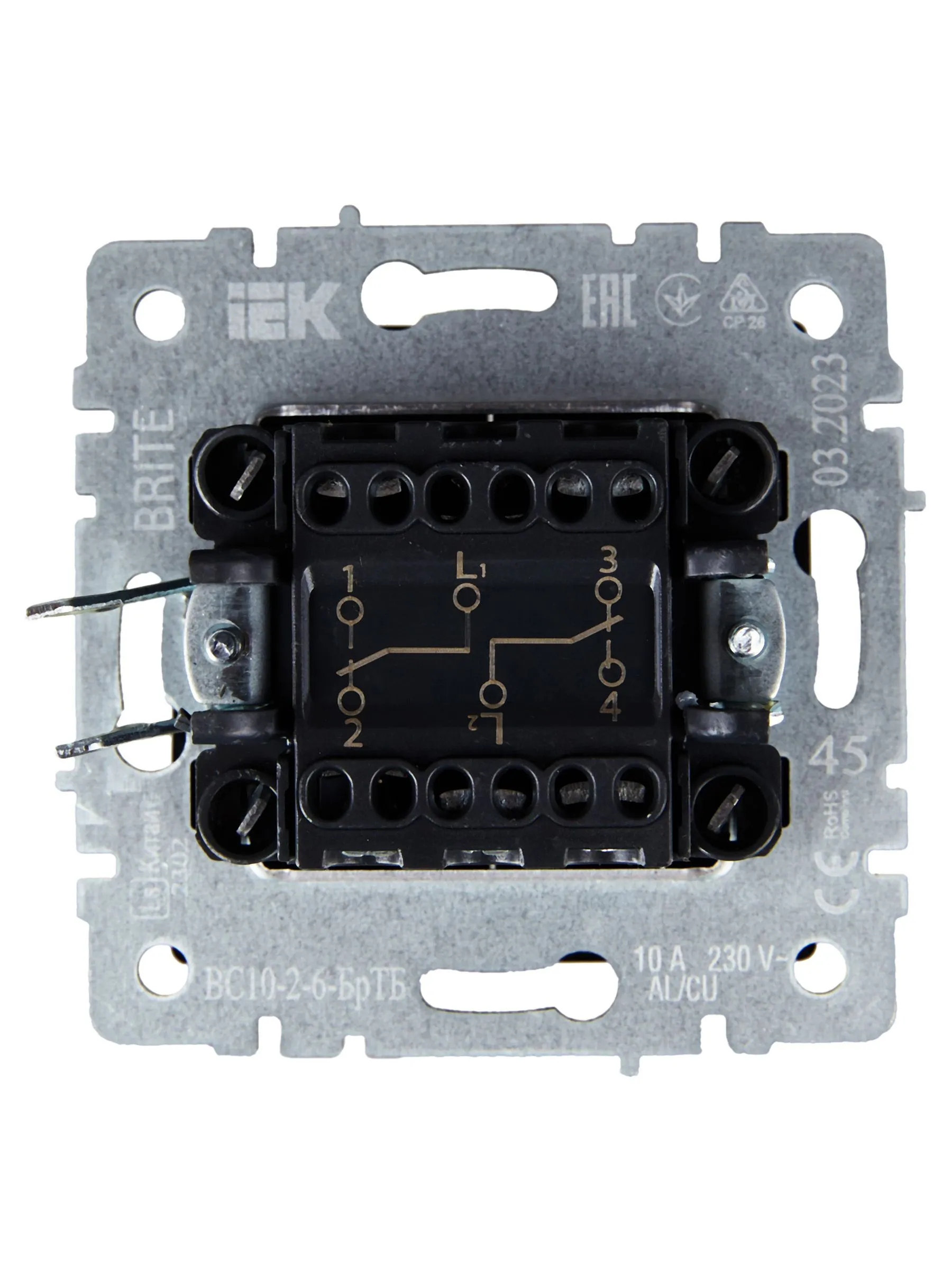 BRITE Выключатель 2-клавишный проходной 10А ВС10-2-6-БрТБ темная бронза IEK - Фото 6